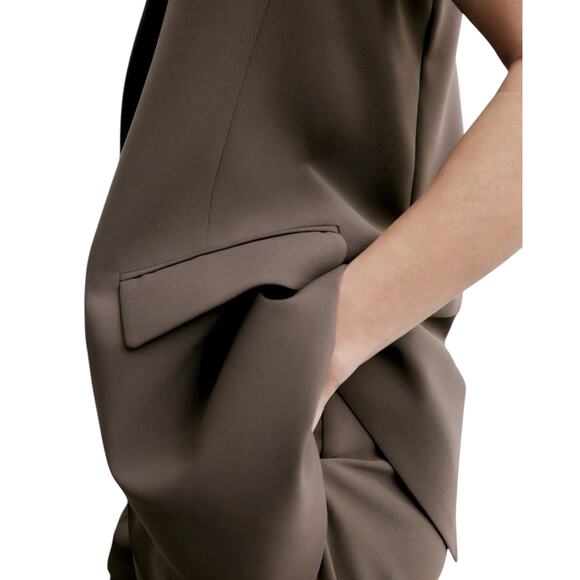 Zara Wide Leg Pants With Darts Minimalist Quiet Luxury Oversized Slacks NEW - Picture 6 of 12